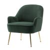 Modern Soft Velvet Material Green Ergonomics Accent Chair Living Room Chair Bedroom Chair Home Chair With Gold Legs And Adjustable Legs For Indoor Hom