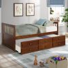 Captain's Bed Twin Daybed with Trundle Bed and Storage Drawers, White