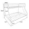 Heavy Duty Twin-Over-Full Metal Bunk Bed, Easy Assembly with Enhanced Upper-Level Guardrail, White