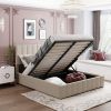 Queen size Upholstered Platform bed with a Hydraulic Storage System - Gray Queen size Upholstered Platform bed with a Hydraulic Storage System - Gray