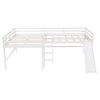 Full Size L-Shaped Loft Bed with Built-in Ladders and Slide,Wooden Loft Beds(OLD SKU :LP000112AAK