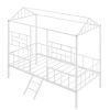 Metal House Bed Frame Twin Size with Slatted Support No Box Spring Needed