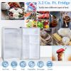 Compact refrigerator with freezer, 3.2 Cu.ft Mini Fridge with Reversible Door, 5 Settings Temperature Adjustable for Kitchen, Bedroom, Dorm, Apartment