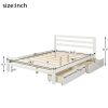 Wood platform bed with two drawers, full