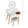 Bedroom Light Luxury Real Wood Dressing Table Simple Makeup Table With Lamp Three Color Adjustable XH