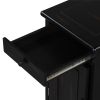 ON-TREND Retro Stylish Nightstand, Two-tone Classic Vintage Livingroom End Table Side Table with USB Ports and One Multifunctional Drawer with cup hol