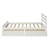 Wood platform bed with two drawers, twin