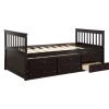 Captain's Bed Twin Daybed with Trundle Bed and Storage Drawers, White