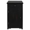 ON-TREND Retro Stylish Nightstand, Two-tone Classic Vintage Livingroom End Table Side Table with USB Ports and One Multifunctional Drawer with cup hol