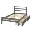 Wood platform bed with two drawers, twin