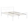 Full Metal Bed Frame with Headboard and Footboard Metal Platform Frames No Box Spring Needed, White YF