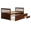 Captain's Bed Twin Daybed with Trundle Bed and Storage Drawers, White