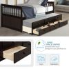 Captain's Bed Twin Daybed with Trundle Bed and Storage Drawers, White