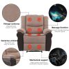 GIVENUSMYF Functional sofa chair with 8-point massage + heating, manual reclining Flat sofa chair, ergonomic wool linen + pu fabric heavy duty sofa, s