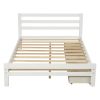 Wood platform bed with two drawers, twin