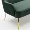 Modern Soft Velvet Material Green Ergonomics Accent Chair Living Room Chair Bedroom Chair Home Chair With Gold Legs And Adjustable Legs For Indoor Hom