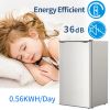 Compact refrigerator with freezer, 3.2 Cu.ft Mini Fridge with Reversible Door, 5 Settings Temperature Adjustable for Kitchen, Bedroom, Dorm, Apartment