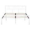 Full Metal Bed Frame with Headboard and Footboard Metal Platform Frames No Box Spring Needed, White YF