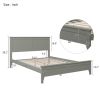 Gray Solid Wood 5 Pieces Full Bedroom Sets(bed+nightstand*2+chest+dresser