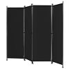 4-Panel Room Divider Folding Privacy Screen with Adjustable Foot Pads