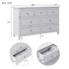 Gray Solid Wood 5 Pieces Full Bedroom Sets(bed+nightstand*2+chest+dresser