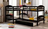 Twin L-Shaped Bunk bed with Trundle