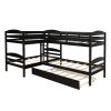 Twin L-Shaped Bunk bed with Trundle