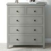 Gray Solid Wood 5 Pieces Full Bedroom Sets(bed+nightstand*2+chest+dresser