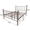 Full Size Bed Frame with Classic Headboard Metal Bed Frame Under Bed Storage Mattress Foundation No Box Spring Needed, Black