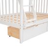 L-Shaped Twin over Full Bunk Bed and Twin Size Loft Bed with Two Storage Drawers