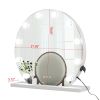 Round Hollywood Desktop Mirror, Makeup Mirror with Frame with12 Bulbs-White Square Base For bathroom or powder room,Vanity Mirror with 12 LED Lights,