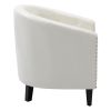 linen Fabric Tufted Barrel ChairTub Chair for Living Room Bedroom Club Chairs