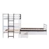 Twin Size L-Shaped Bunk Bed and Platform Bed with Trundle and Drawer(Expected Arrival Time:7.30)