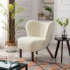 Tufted Side Chair with Solid Wood Legs for Living Room Bedroom