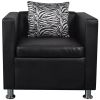 Cube Armchair Black Faux Leather