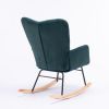 Modern Velvet Tufted Upholstered Rocking Chair Padded Seat for Living Room Bedroom