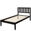 Wood Platform Bed with Headboard/Wood Slat Support, Twin (Espresso) RT