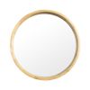 Circle Mirror with Wood Frame, Round Modern Decoration Large Mirror for Bathroom Living Room Bedroom Entryway, Walnut Natural, 30"