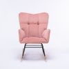 Modern Velvet Tufted Upholstered Rocking Chair Padded Seat for Living Room Bedroom