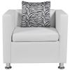 Cube Armchair White Faux Leather