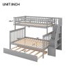 Twin over Full Bunk Bed with Trundle and Staircase