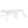 Full Size L-Shaped Loft Bed with Built-in Ladders and Slide,Wooden Loft Beds(OLD SKU :LP000112AAK