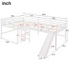 Full Size L-Shaped Loft Bed with Built-in Ladders and Slide,Wooden Loft Beds(OLD SKU :LP000112AAK