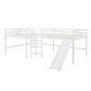 Full Size L-Shaped Loft Bed with Built-in Ladders and Slide,Wooden Loft Beds(OLD SKU :LP000112AAK