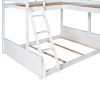 Twin over Full Bunk Bed with Twin Size Loft Bed with Desk and Slide,Full-Length Guardrail