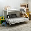 Heavy Duty Twin-Over-Full Metal Bunk Bed, Easy Assembly with Enhanced Upper-Level Guardrail, White