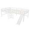 Full Size L-Shaped Loft Bed with Built-in Ladders and Slide,Wooden Loft Beds(OLD SKU :LP000112AAK