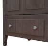 36" Bathroom Vanity with Ceramic Basin, Bathroom Storage Cabinet with Two Doors and Drawers, Solid Frame, Metal Handles