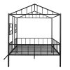 Metal House Bed Frame Full Size with Slatted Support No Box Spring Needed