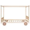 Twin Size Canopy Car-Shaped Platform Bed,Natural+Brown(Expected Arrival Time:7.25)